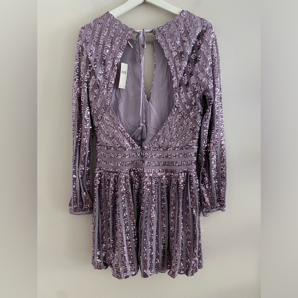 ANTHROPOLOGIE Sequined Open-Back Mini Dress size 8 - Picture 4 of 6